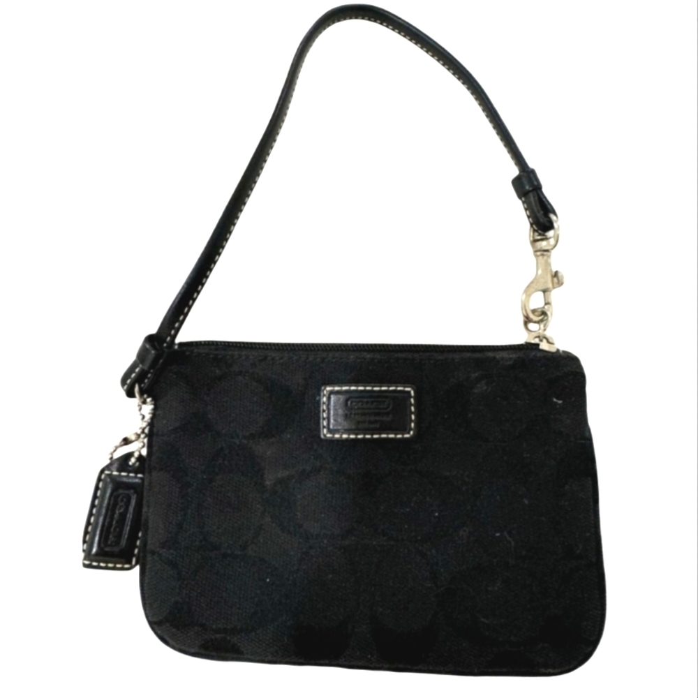 Coach Factory Black Wristlet - 7" L x 4.25" H x 1.25" D